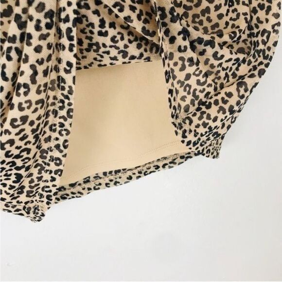 AFRM Leopard Animal Print Mesh Knee Length Skirt Size Small - Picture 6 of 14